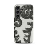 Aspidium Filix Mas (shield Fern Fronds) - Karl Blossfeldt Phone Case Samsung Galaxy S24 Plus / Matte Black White Fern-patterned Phone Case