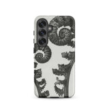 Aspidium Filix Mas (shield Fern Fronds) - Karl Blossfeldt Phone Case Samsung Galaxy S25 / Matte Black White Fern-patterned Phone Case Matte