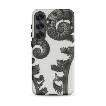Aspidium Filix Mas (shield Fern Fronds) - Karl Blossfeldt Phone Case Samsung Galaxy S25 Plus / Matte Black White Fern-patterned Phone Case