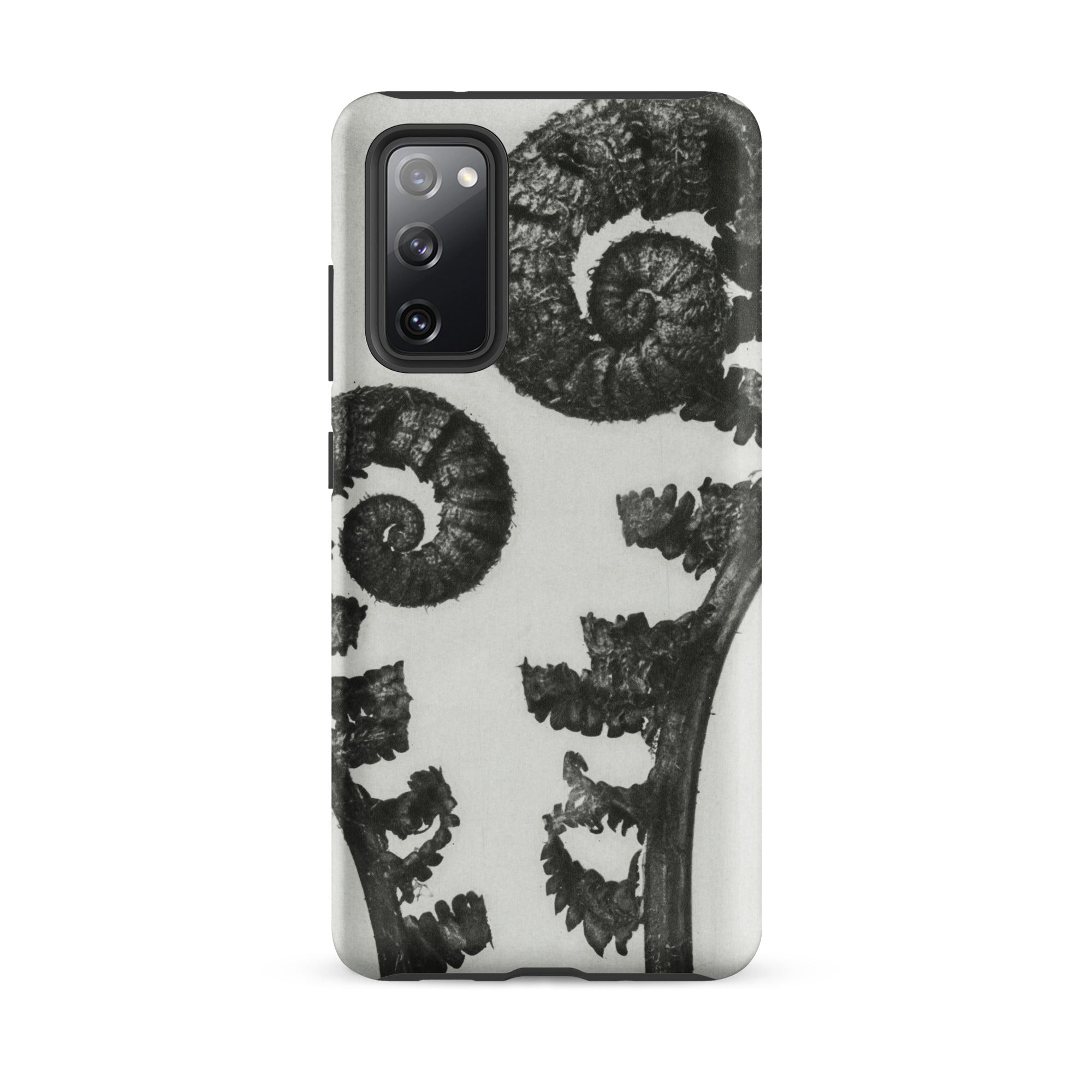 Aspidium Filix Mas (shield Fern Fronds) Karl Blossfeldt Samsung Case, Galaxy S20 Fe / Matte, Black White Fern Fiddlehead Pattern Smartphone