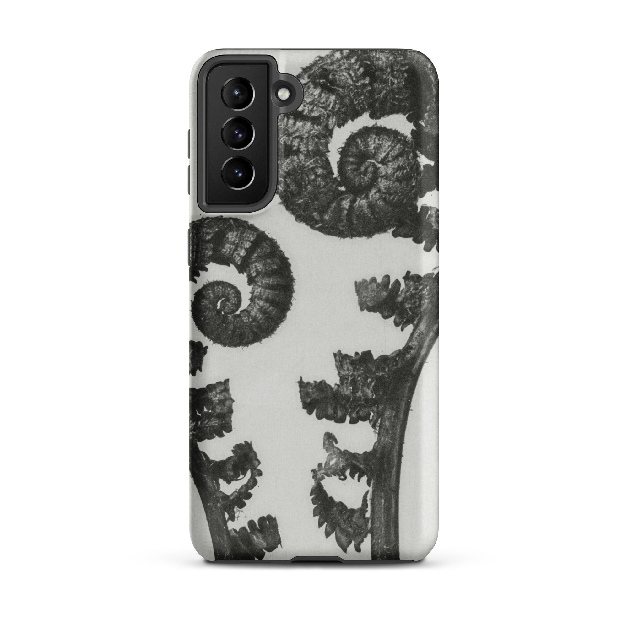 Aspidium Filix Mas (shield Fern Fronds) Karl Blossfeldt Samsung Case, Galaxy S21 Plus / Matte, Smartphone Black White Fern Pattern Case