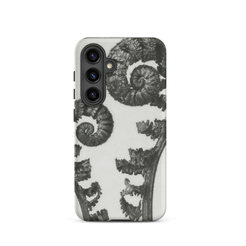 Aspidium Filix Mas (shield Fern Fronds) - Karl Blossfeldt Samsung Case, Galaxy S24 / Matte, White Phone Case Black Fern Design