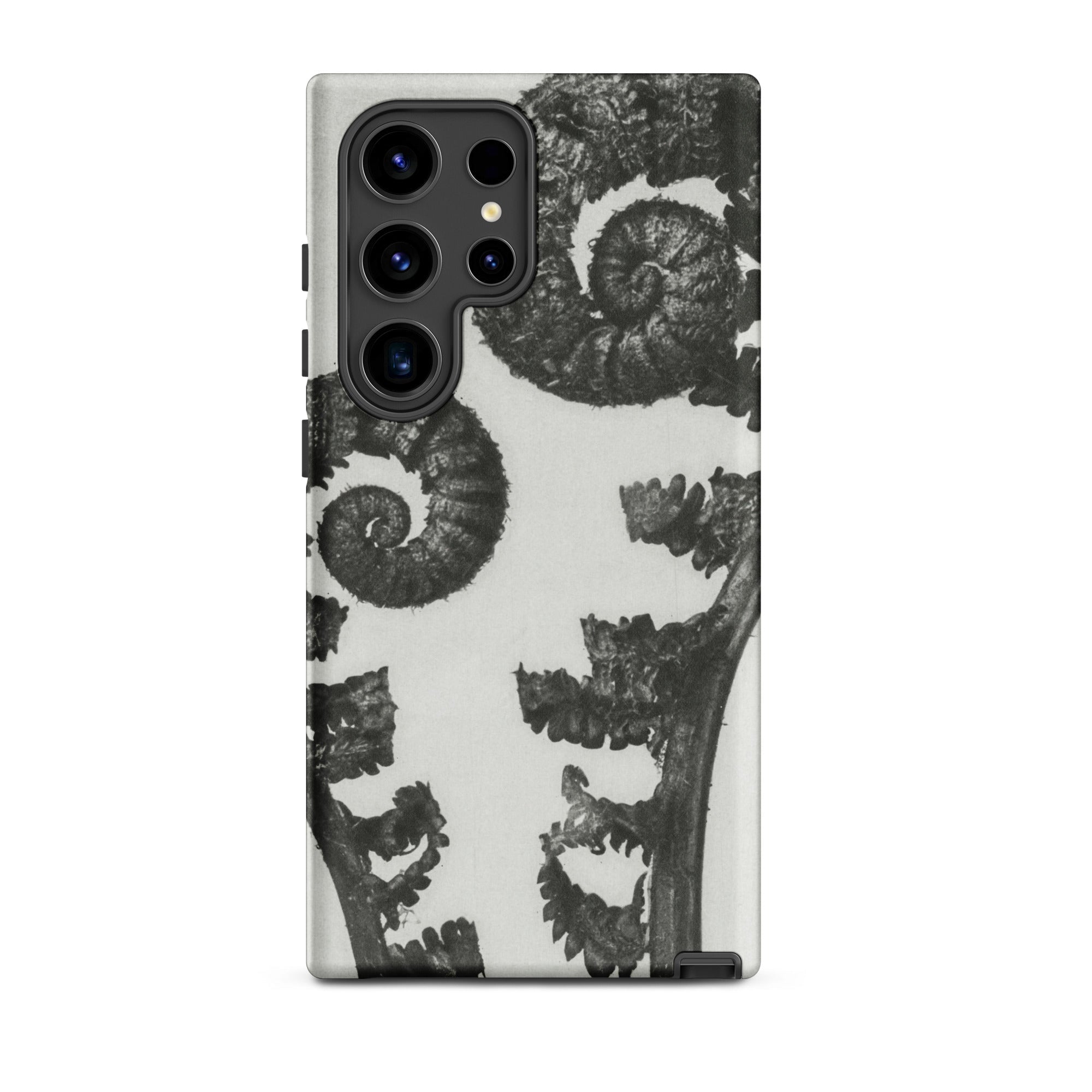 Aspidium Filix Mas (shield Fern Fronds) Karl Blossfeldt Samsung Case, Galaxy S24 Ultra / Matte, Smartphone Case Black White Fern Pattern