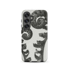 Aspidium Filix Mas (shield Fern Fronds) Karl Blossfeldt Samsung Case, Galaxy S25 / Matte, White Phone Case Black Fern Spiral Pattern