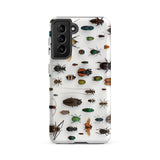 Assorted Coleoptera - Beetle Taxonomy Samsung Case, Galaxy S21 Fe / Matte, White Smartphone Case Black Camera Module Pattern Beetles
