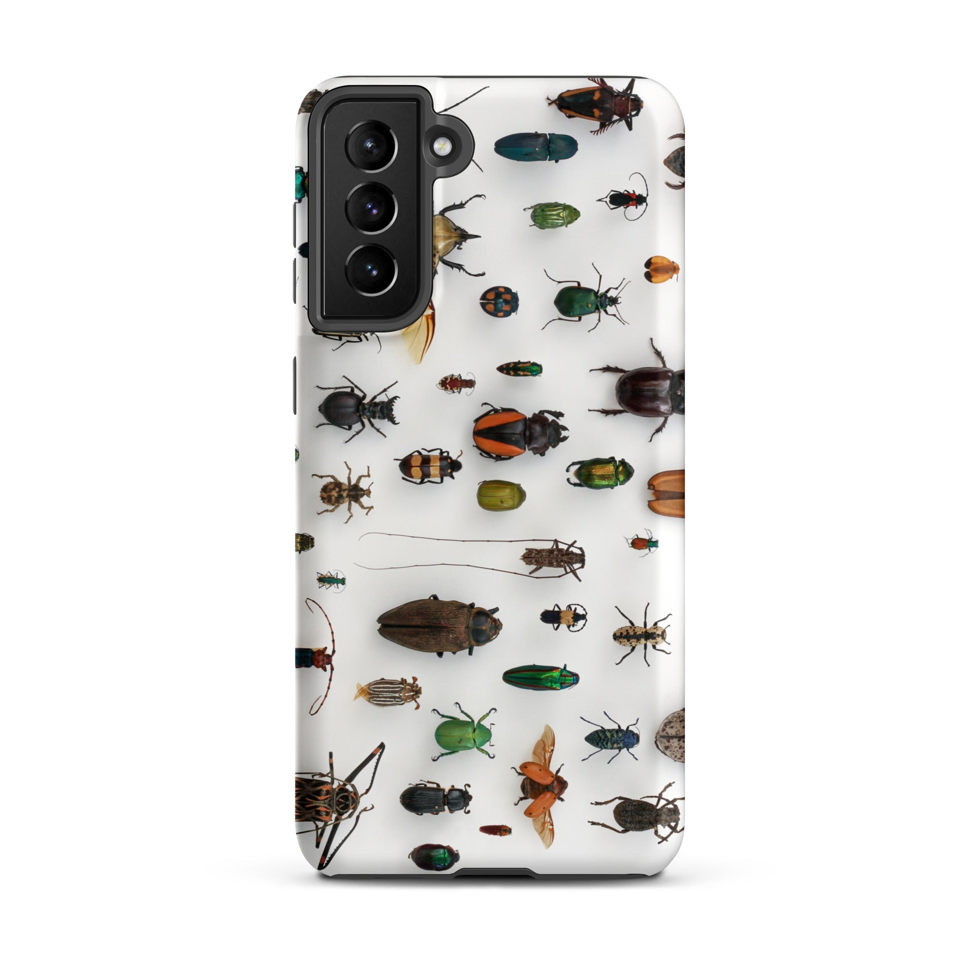 Assorted Coleoptera Beetle Taxonomy Samsung Case, Galaxy S21 Plus / Matte, White Smartphone Case Pattern Insects
