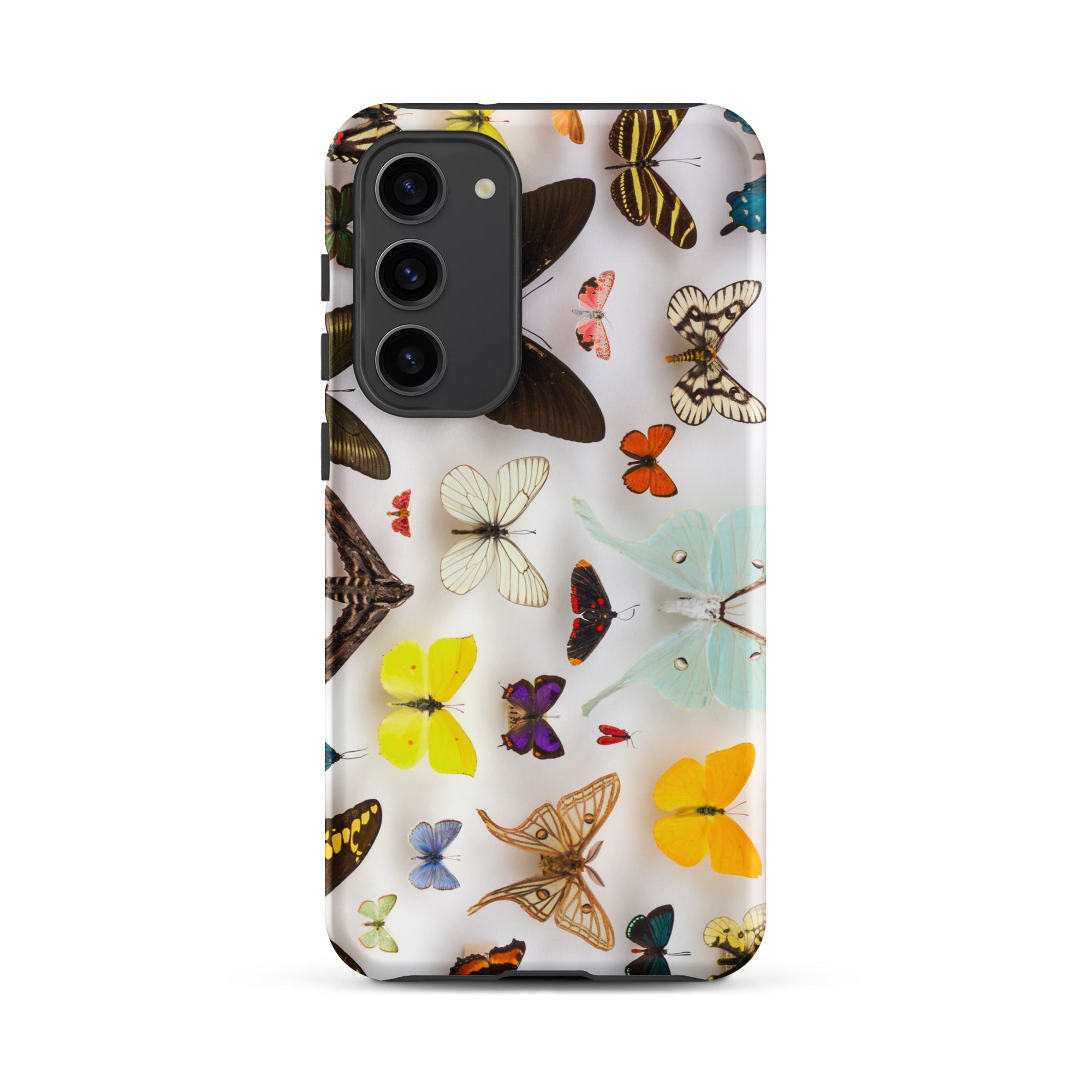 Assorted Lepidoptera Butterfly Taxonomy Sasmung Case, Samsung Galaxy S23 Plus / Matte, White Smartphone Case Colorful Butterfly Pattern