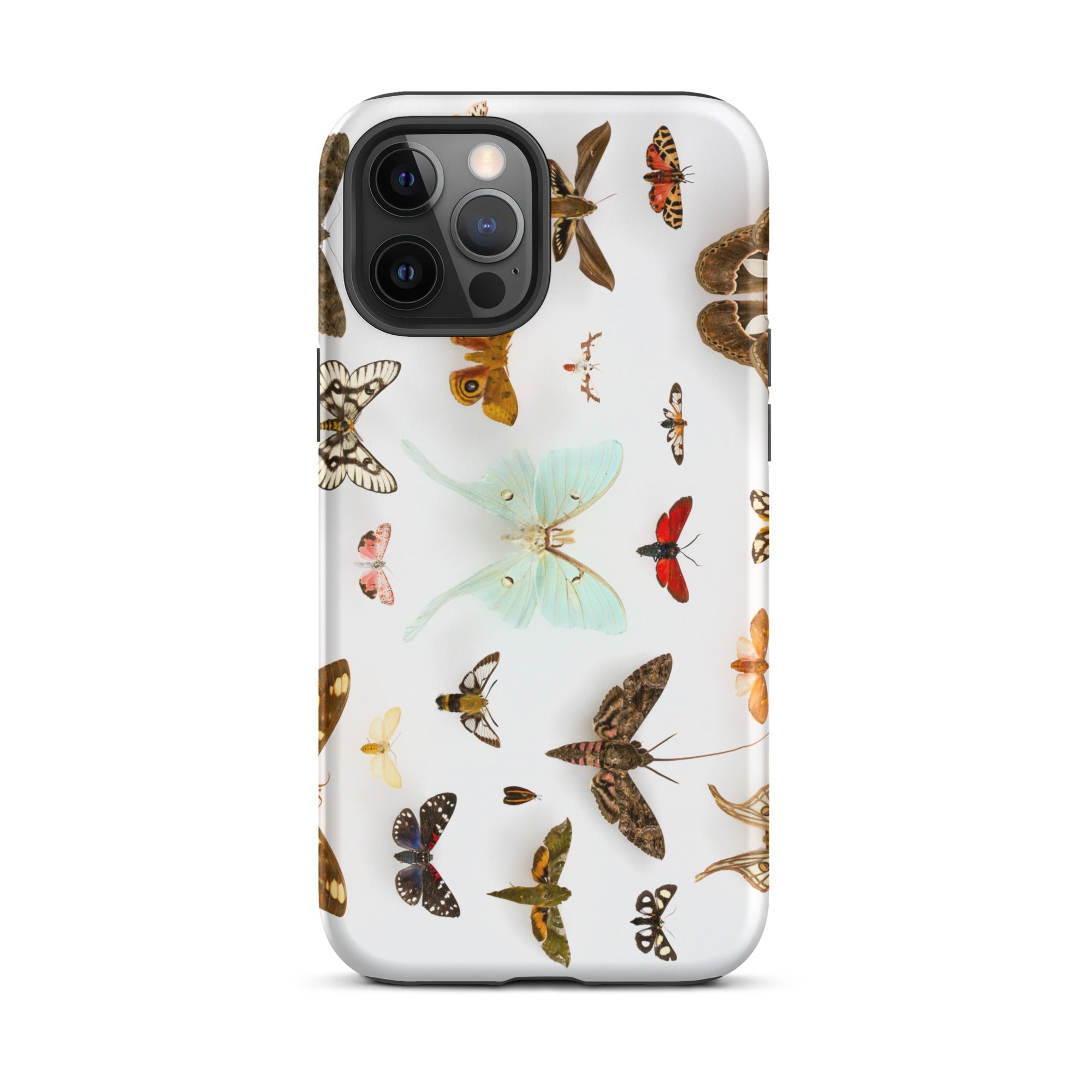 Assorted Moths Flying Creatures Taxonomy Iphone Case, 12 Pro Max / Matte, Butterfly Patterned Phone Case