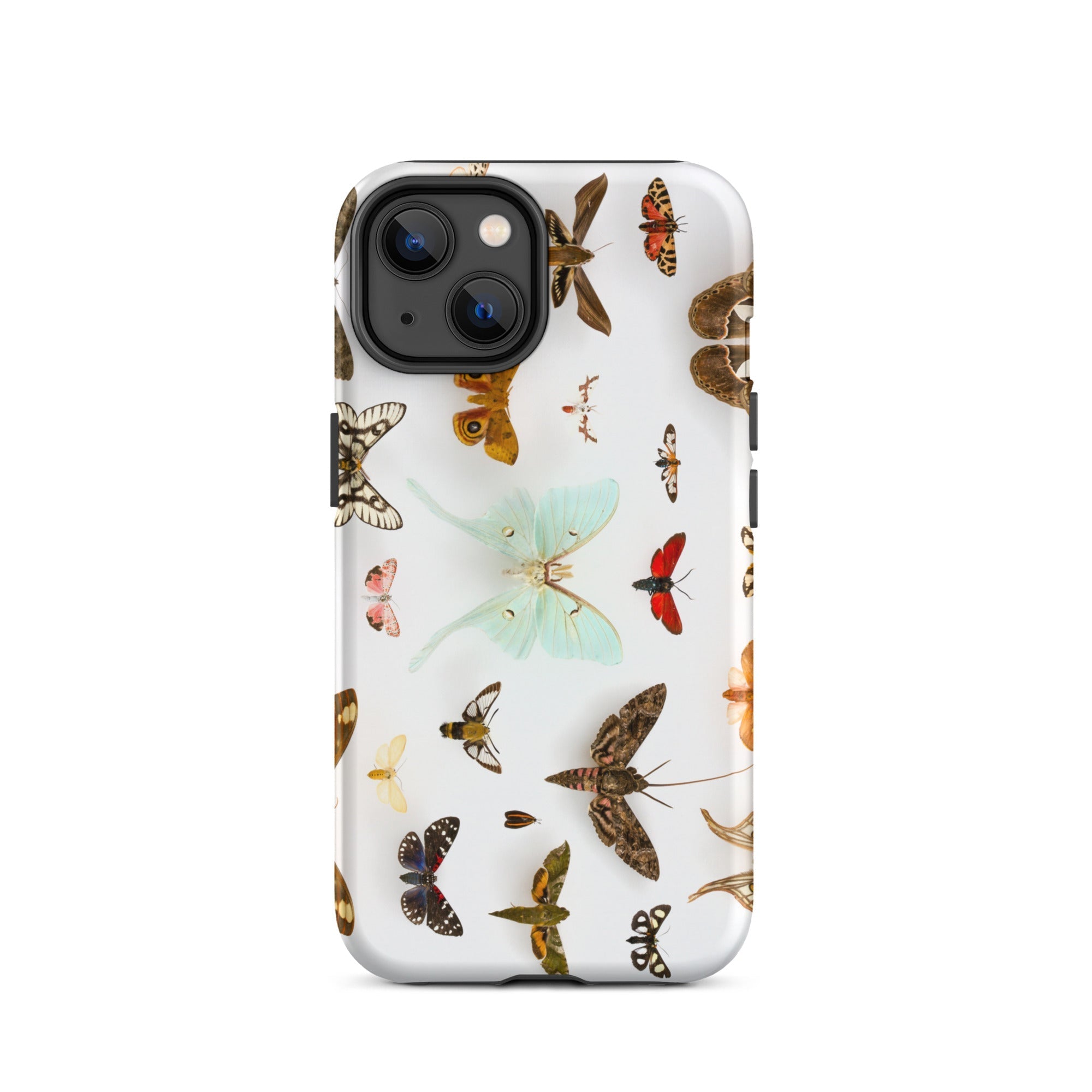 Assorted Moths Flying Creatures Taxonomy Iphone Case, 14 / Matte, Butterfly Patterned Phone Case