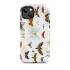 Assorted Moths Flying Creatures Taxonomy Iphone Case, 14 Plus / Matte, Butterfly Patterned Phone Case