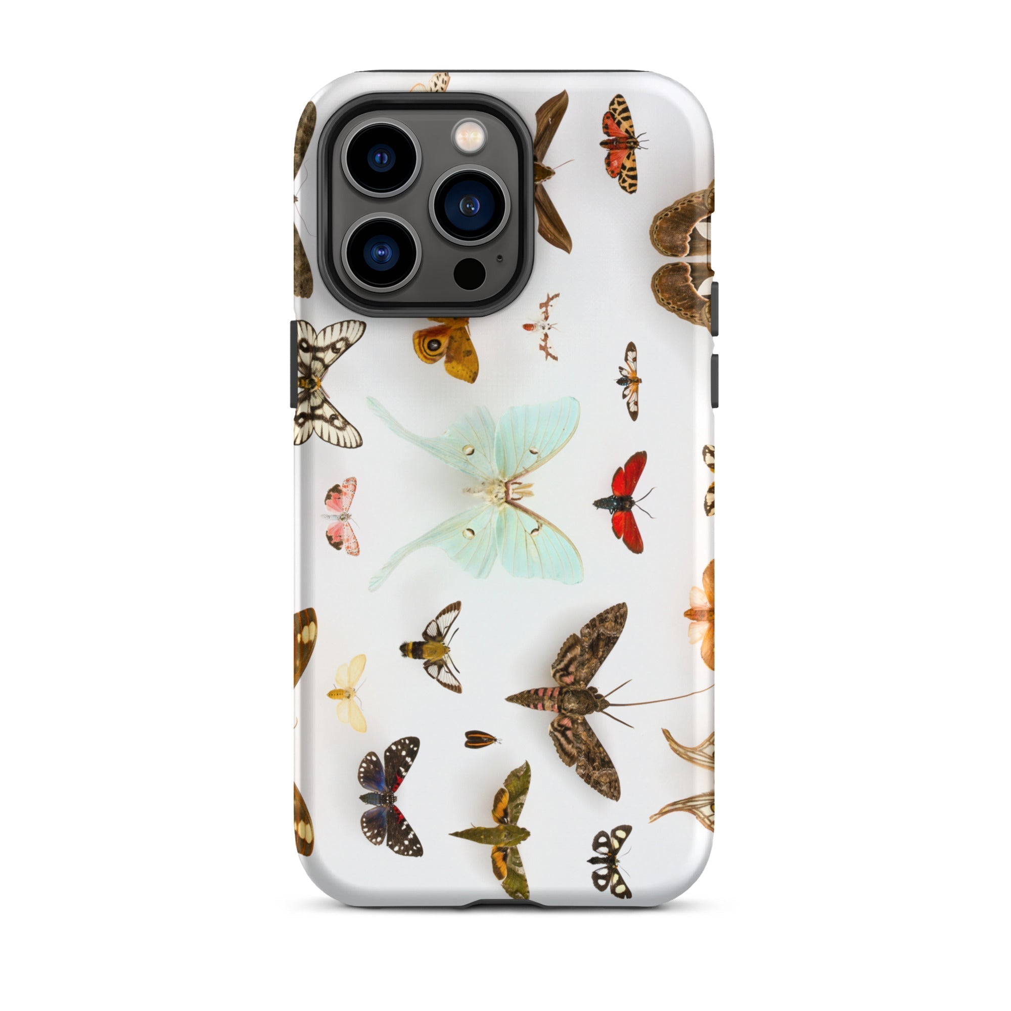 Assorted Moths Flying Creatures Taxonomy Iphone Case, 14 Pro Max / Matte, Butterfly Patterned Phone Case