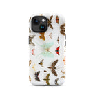 Assorted Moths Flying Creatures Taxonomy Iphone Case, 15 / Matte, Butterfly Patterned Phone Case