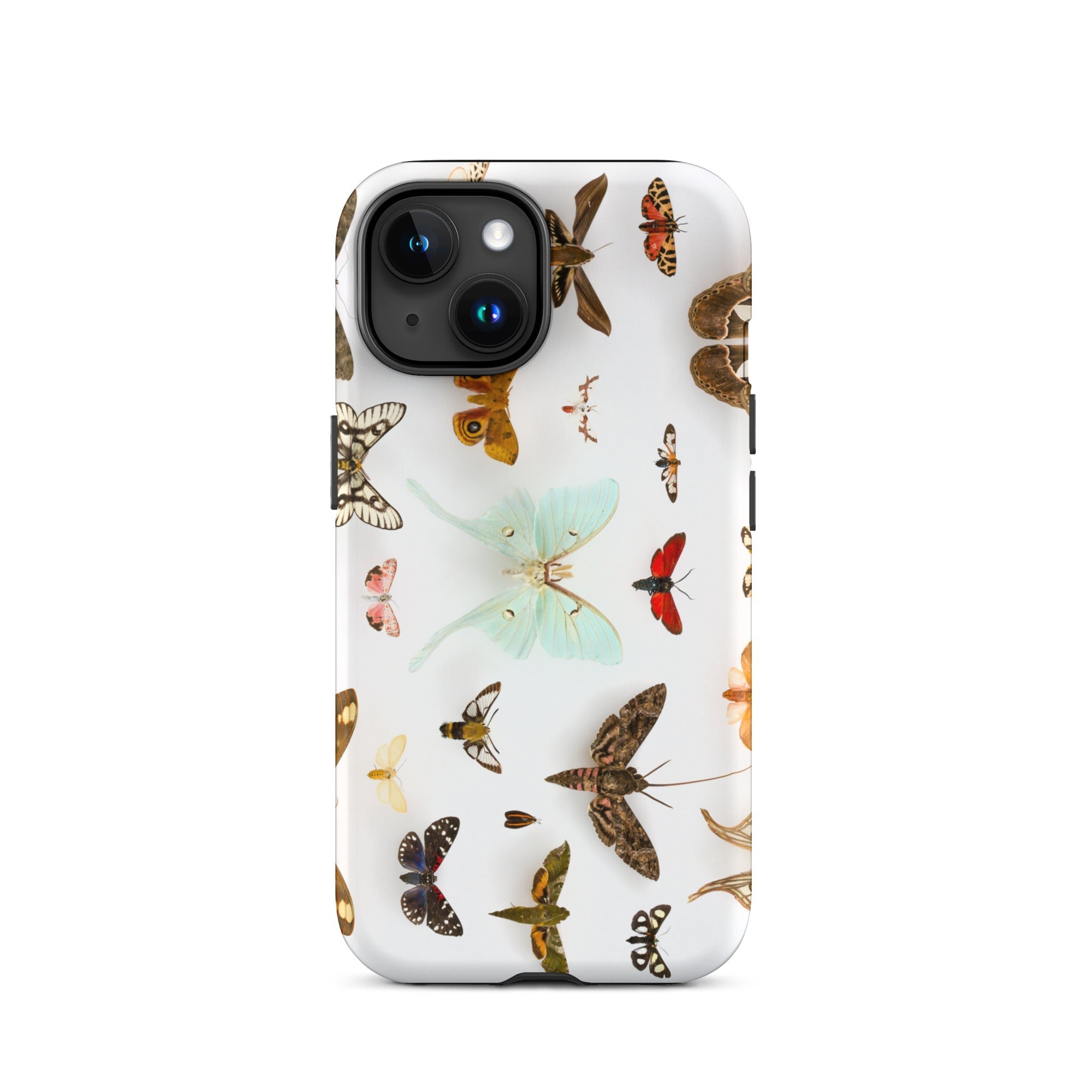 Assorted Moths Flying Creatures Taxonomy Iphone Case, 15 / Matte, Butterfly Patterned Phone Case