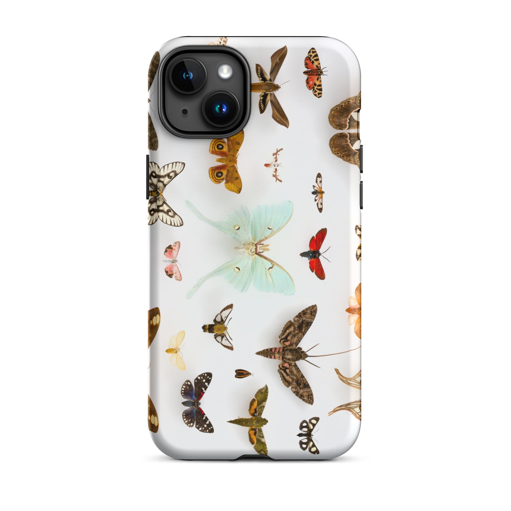 Assorted Moths Flying Creatures Taxonomy Iphone Case, 15 Plus / Matte, Butterfly Patterned Phone Case