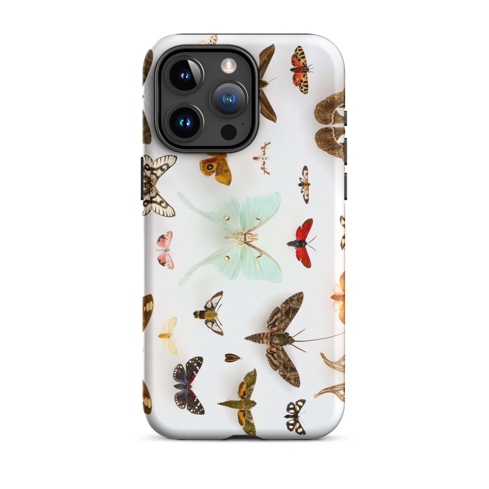 Assorted Moths Flying Creatures Taxonomy Iphone Case, 15 Pro Max / Matte, Butterfly Patterned Phone Case