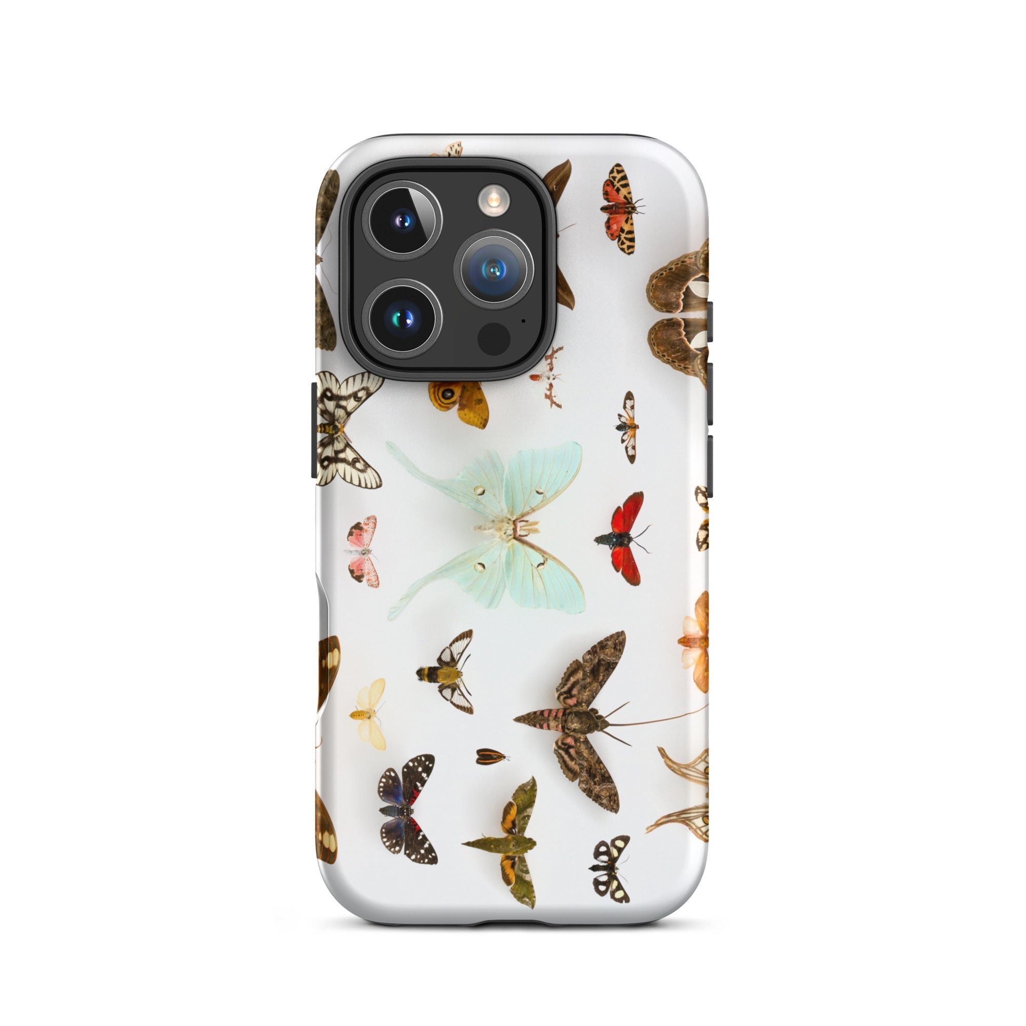 Assorted Moths Flying Creatures Taxonomy Iphone Case, 16 Pro / Matte, Butterfly Patterned Phone Case