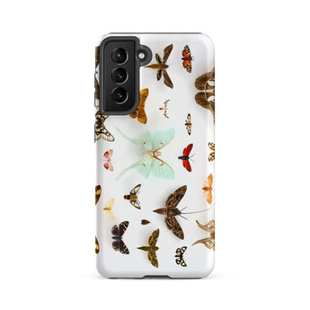 Assorted Moths - Flying Creatures Taxonomy Phone Case, Samsung Galaxy S21 Fe / Matte, Mobile Cases, Toby Leon