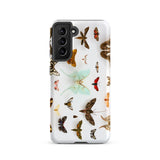 Assorted Moths - Flying Creatures Taxonomy Phone Case Samsung Galaxy S21 / Matte White Adorned Detailed Illustration Butterflies Pale Luna