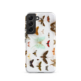 Assorted Moths - Flying Creatures Taxonomy Phone Case Samsung Galaxy S22 / Matte White Adorned Vibrant Detailed Illustration Butterflies