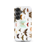 Assorted Moths - Flying Creatures Taxonomy Phone Case Samsung Galaxy S25 / Matte White Adorned Detailed Illustration Butterflies Pale Luna