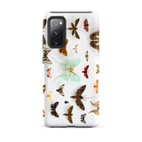 Assorted Moths - Flying Creatures Taxonomy Samsung Case, Galaxy S20 Fe / Matte, White Phone Case Adorned Vibrant Pattern Butterflies Moths