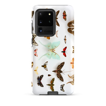 Assorted Moths - Flying Creatures Taxonomy Samsung Case, Galaxy S20 Ultra / Matte, White Smartphone Case Pattern Preserved Butterflies Moths