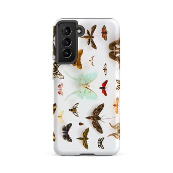 Assorted Moths - Flying Creatures Taxonomy Samsung Case, Galaxy S21 Fe / Matte, Phone Case Diverse Collection Colorful Butterflies Moths