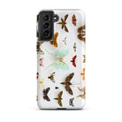 Assorted Moths Flying Creatures Taxonomy Samsung Case, Galaxy S21 Plus / Matte, White Smartphone Case Collection Insects