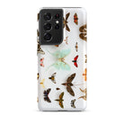 Assorted Moths Flying Creatures Taxonomy Samsung Case, Galaxy S21 Ultra / Matte, White Smartphone Case Pattern Colorful Moths Butterflies
