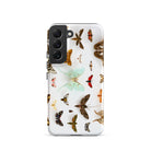 Assorted Moths Flying Creatures Taxonomy Samsung Case, Galaxy S22 / Matte, White Smartphone Case Pattern Moths Butterflies