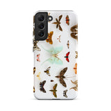Assorted Moths - Flying Creatures Taxonomy Samsung Case, Galaxy S22 Plus / Matte, White Smartphone Case Colorful Butterfly Moth Pattern