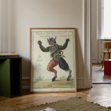 Astaroth - Compendium of Demonology Art Print / Canvas Framed Vintage-style Illustration Demonic Figure Horns Wings Animal Demonology Art