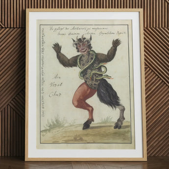 Astaroth - Compendium of Demonology Art Print / Canvas Vintage Demon Print Wooden Frame Red Pants Black Demonology Art Print, Grim Grimoire