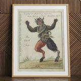 Astaroth - Compendium of Demonology Art Print, Vintage Demon Print Wooden Frame Red Pants Black