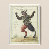 Astaroth - Compendium of Demonology Framed Canvas, Demon Costume Red Pants Black Fur Coat Snake-like