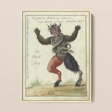 Astaroth - Compendium of Demonology Framed Canvas, Green Snake-themed Wall Art Black Horns Red Pants