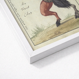Framed Vintage-style Illustration Horse Reddish-brown Legs Dark Mane Demonology Art Print, Grim Grimoire Hand, Ember Eyes Track