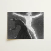 Black-and-white Canvas Painting Two Figures Dramatic Contrast Dark Hypnotist Exudes Sculptural, Sascha Schneider Art Print, Invisible