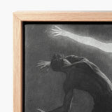 Black White Canvas Print Figure Wooden Frame Hypnotist Exudes Sculptural, Sascha Schneider Art, Invisible Current,