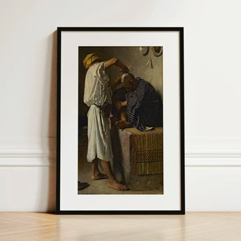 At the Barber Shop - Leon Bonnat Art Print / Canvas, Prints