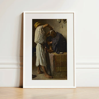 At the Barber Shop - Leon Bonnat Art Print / Canvas, Prints