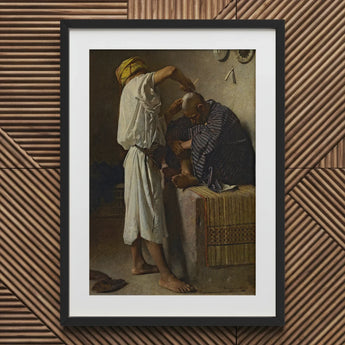 At the Barber Shop - Leon Bonnat Art Print / Canvas, Prints