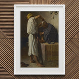 At the Barber Shop - Leon Bonnat Art Print / Canvas, Prints