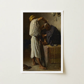 At the Barber Shop - Leon Bonnat Art Print / Canvas, Prints