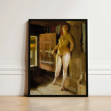 Framed Painting Nude Woman Warm Earthy Tones Wooden Anders Zorn, Paints, Four-pigment Austerity Mora, Taught, Art, Print, Häbre Roof