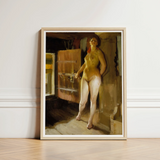 Framed Painting Nude Woman Warm Earthy Tones Wooden Anders Zorn, Paints, Four-pigment Austerity Mora, Taught, Art, Print, Häbre Roof