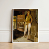 Framed Painting Nude Woman Warm Earthy Tones Wooden Anders Zorn, Paints, Four-pigment Austerity Mora, Taught, Art, Print, Häbre Roof