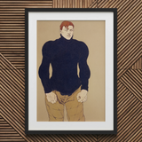 Athlete - Edward Penfield Art Print / Canvas, 12x18’’ / 31x46cm / Black Frame, Posters Prints & Visual Artwork, Toby Leon