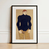 Athlete - Edward Penfield Art Print / Canvas, 12x18’’ / 31x46cm / Black Frame / Matboard, Posters Prints & Visual Artwork, Toby Leon