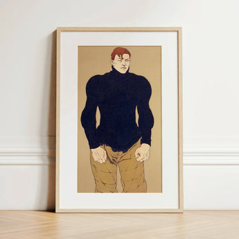 Athlete - Edward Penfield Art Print / Canvas, 12x18’’ / 31x46cm / Natural Frame / Matboard, Posters Prints & Visual Artwork, Toby Leon